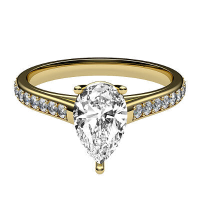 Trionfo Pear Solitaire Half diamond band 3 Prongs