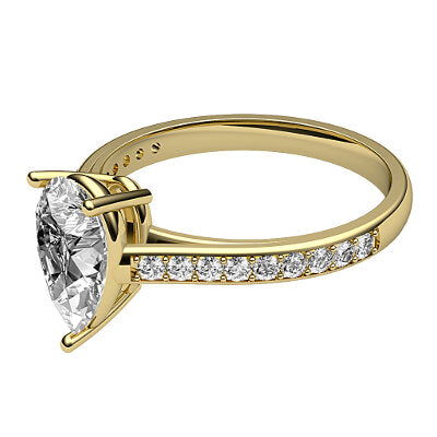Trionfo Pear Solitaire Half diamond band 3 Prongs