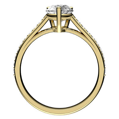 Trionfo Pear Solitaire Half diamond band 3 Prongs
