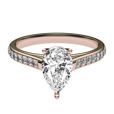 Trionfo Pear Solitaire Half diamond band 3 Prongs