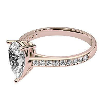 Trionfo Pear Solitaire Half diamond band 3 Prongs