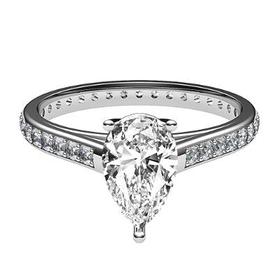 Trionfo Pear Solitaire Full diamond band 3 Prongs