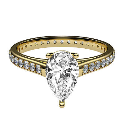 Trionfo Pear Solitaire Full diamond band 3 Prongs