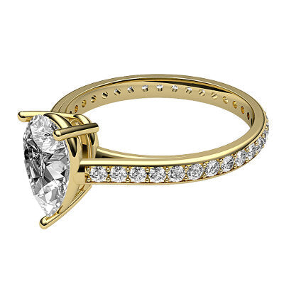 Trionfo Pear Solitaire Full diamond band 3 Prongs