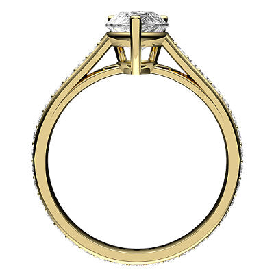 Trionfo Pear Solitaire Full diamond band 3 Prongs