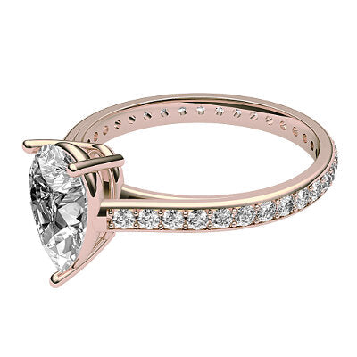 Trionfo Pear Solitaire Full diamond band 3 Prongs