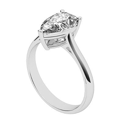 Vittoria Pear Solitaire Classic band 3 Prongs