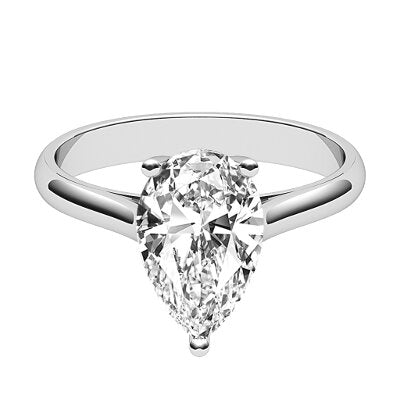 Vittoria Pear Solitaire Classic band 3 Prongs