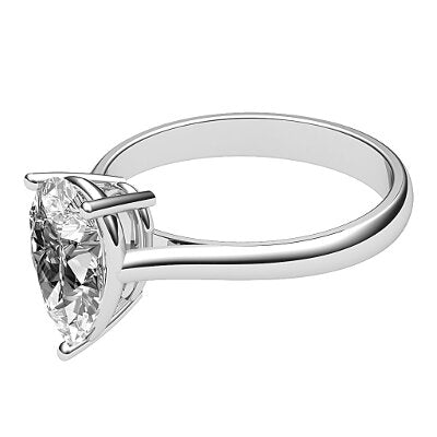 Vittoria Pear Solitaire Classic band 3 Prongs