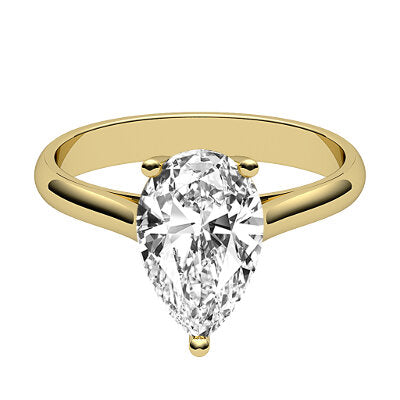 Vittoria Pear Solitaire Classic band 3 Prongs