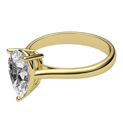 Vittoria Pear Solitaire Classic band 3 Prongs