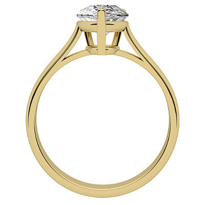 Vittoria Pear Solitaire Classic band 3 Prongs
