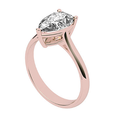Vittoria Pear Solitaire Classic band 3 Prongs