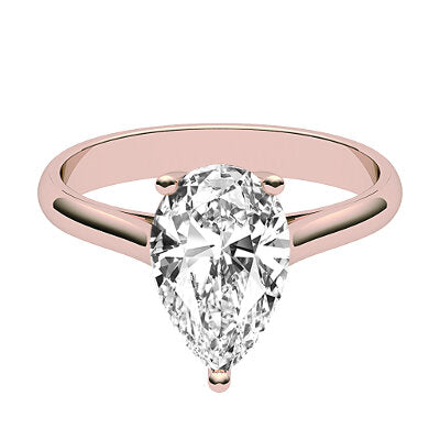 Vittoria Pear Solitaire Classic band 3 Prongs