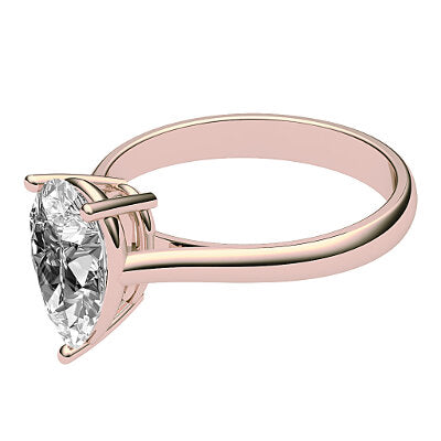 Vittoria Pear Solitaire Classic band 3 Prongs