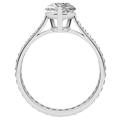 Vittoria Pear Solitaire Full diamond band 3 Prongs