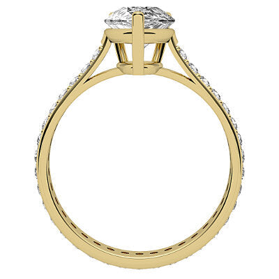 Vittoria Pear Solitaire Full diamond band 3 Prongs