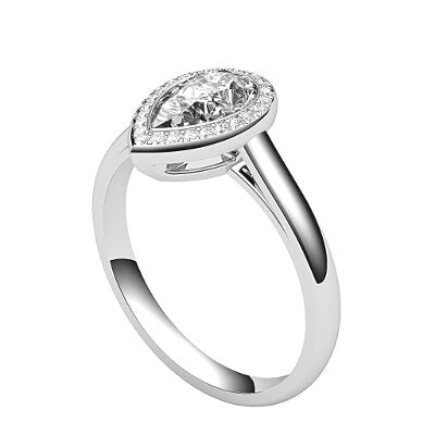 Trionfo Pear Solitaire halo Classic band