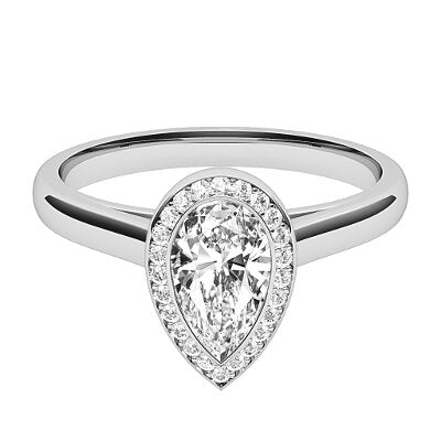 Trionfo Pear Solitaire halo Classic band