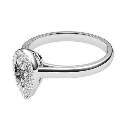 Trionfo Pear Solitaire halo Classic band