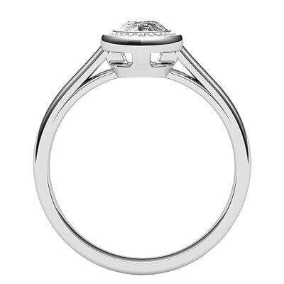 Trionfo Pear Solitaire halo Classic band