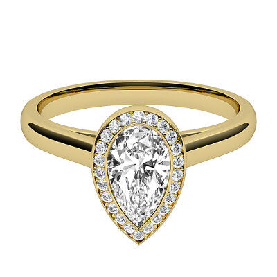 Trionfo Pear Solitaire halo Classic band
