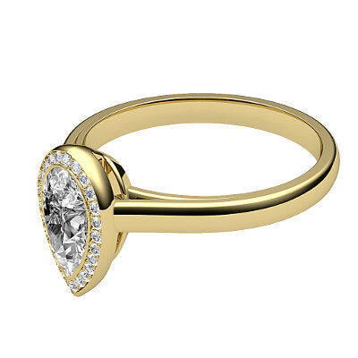 Trionfo Pear Solitaire halo Classic band