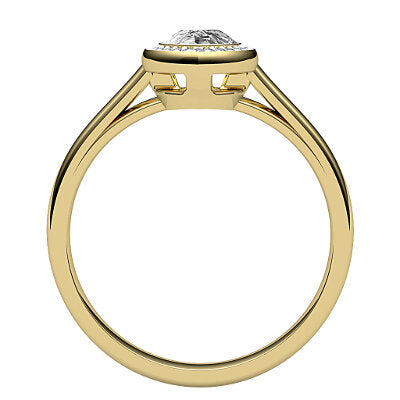 Trionfo Pear Solitaire halo Classic band