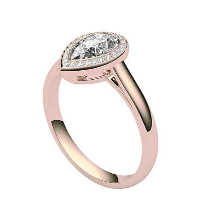 Trionfo Pear Solitaire halo Classic band