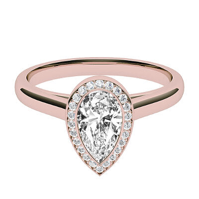 Trionfo Pear Solitaire halo Classic band