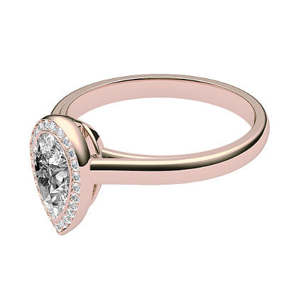 Trionfo Pear Solitaire halo Classic band