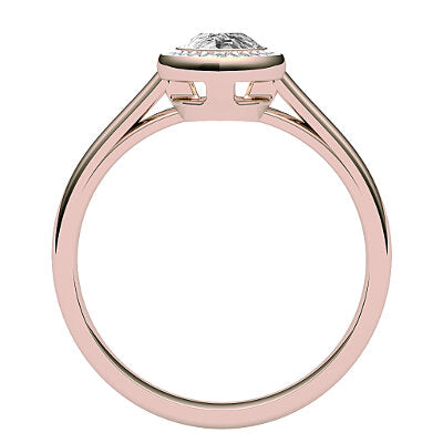 Trionfo Pear Solitaire halo Classic band