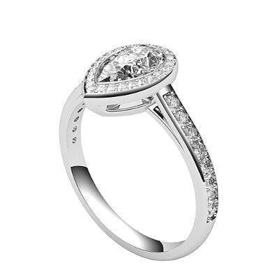 Trionfo Pear Solitaire halo Half diamond band