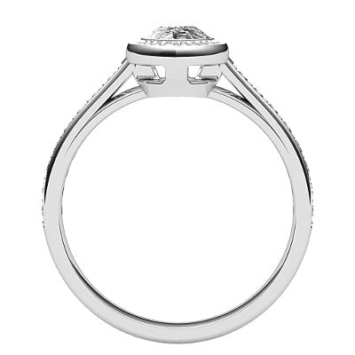 Trionfo Pear Solitaire halo Half diamond band