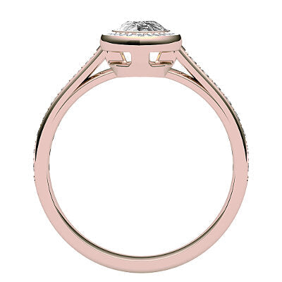 Trionfo Pear Solitaire halo Half diamond band