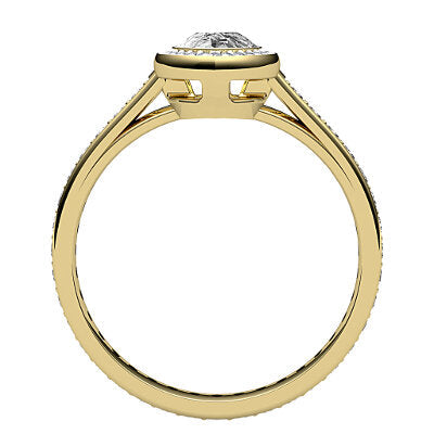 Trionfo Pear Solitaire halo Full diamond band