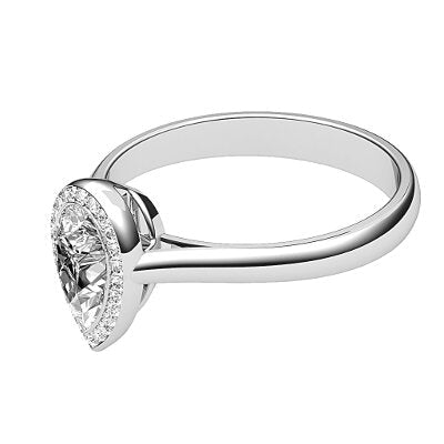 Vittoria Pear Solitaire halo Classic band