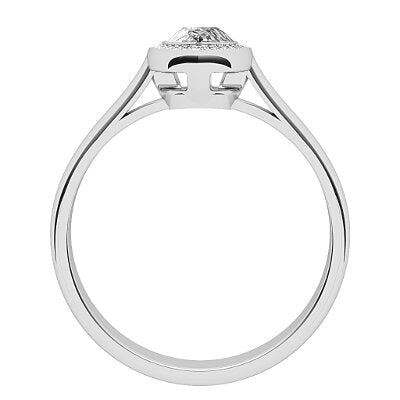 Vittoria Pear Solitaire halo Classic band