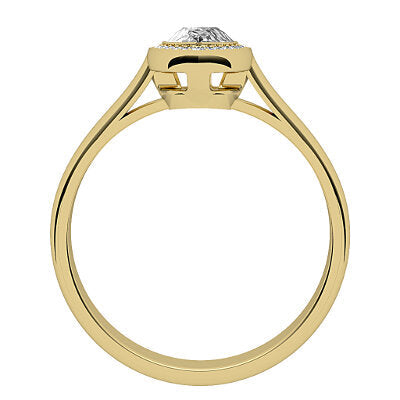 Vittoria Pear Solitaire halo Classic band