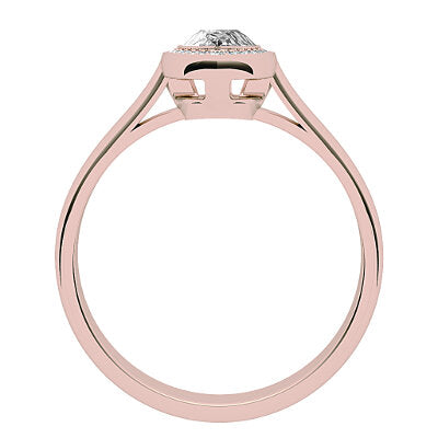 Vittoria Pear Solitaire halo Classic band