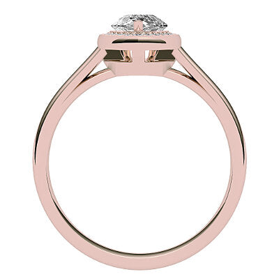 Trionfo Pear Solitaire halo Classic band 3 Prongs