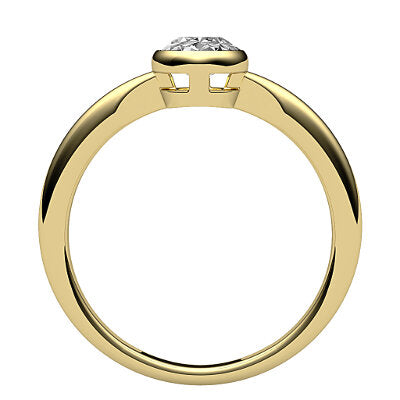 Simple Flat Oval Solitaire Classic band
