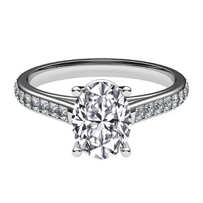 Trionfo Oval Solitaire Half diamond band 4 Prongs