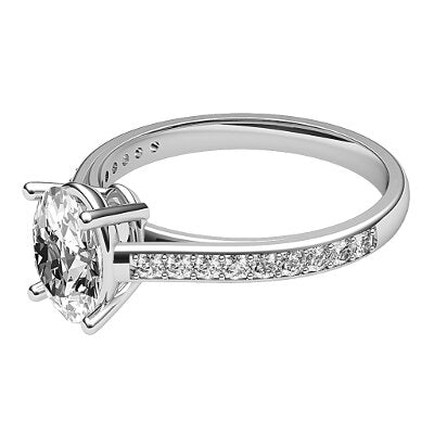 Trionfo Oval Solitaire Half diamond band 4 Prongs