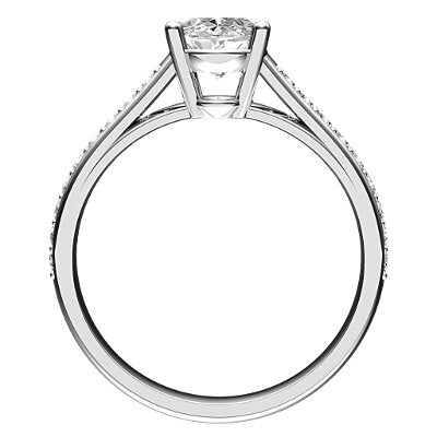 Trionfo Oval Solitaire Half diamond band 4 Prongs