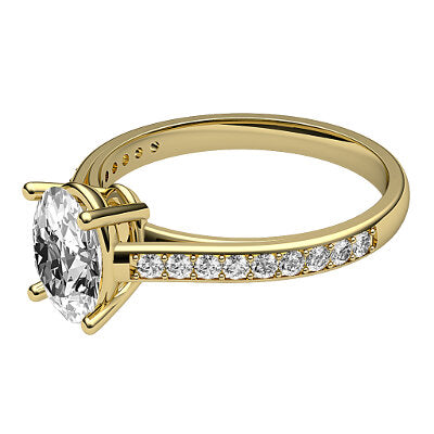 Trionfo Oval Solitaire Half diamond band 4 Prongs