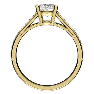 Trionfo Oval Solitaire Half diamond band 4 Prongs