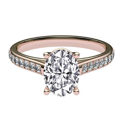 Trionfo Oval Solitaire Half diamond band 4 Prongs
