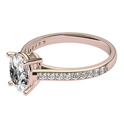Trionfo Oval Solitaire Half diamond band 4 Prongs