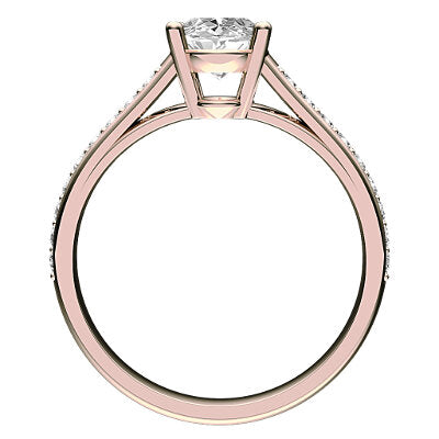 Trionfo Oval Solitaire Half diamond band 4 Prongs
